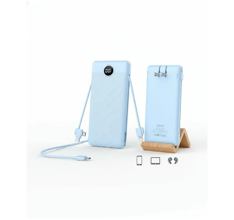 3p Experts Travel 10Mah Powerbank With Wall Plug