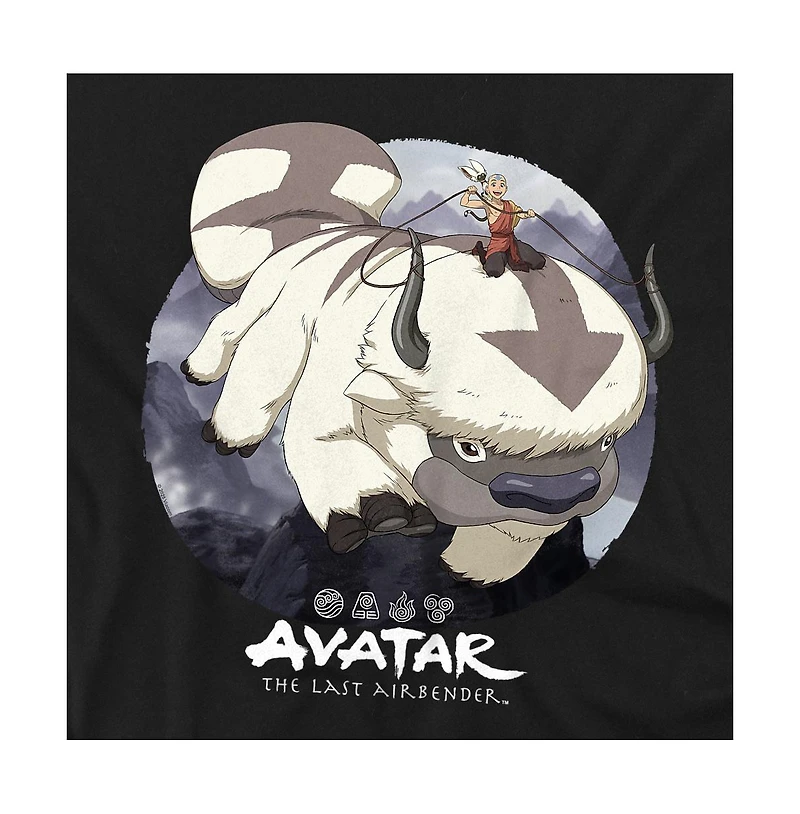 Avatar The Last Airbender Men's Aang Riding Appa T-Shirt