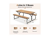 Slickblue Outdoor 6 Ft Picnic Table with Bench Seating for 6 to 8