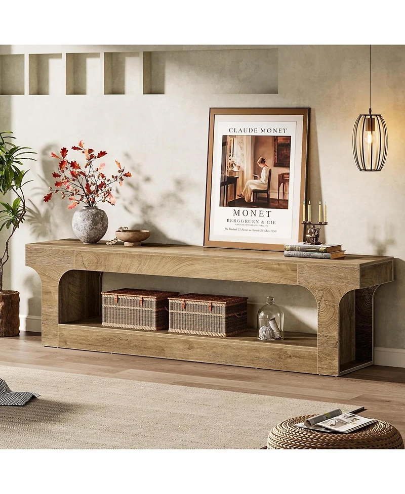 Tribesigns 63-Inch Tv Stand for 55/60/65/75-Inch Tvs, Farmhouse TV Console, Entertainment Center Television Stand