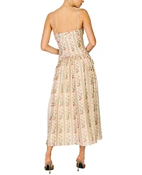 Line & Dot Women's Straight Neck Maxi Dress