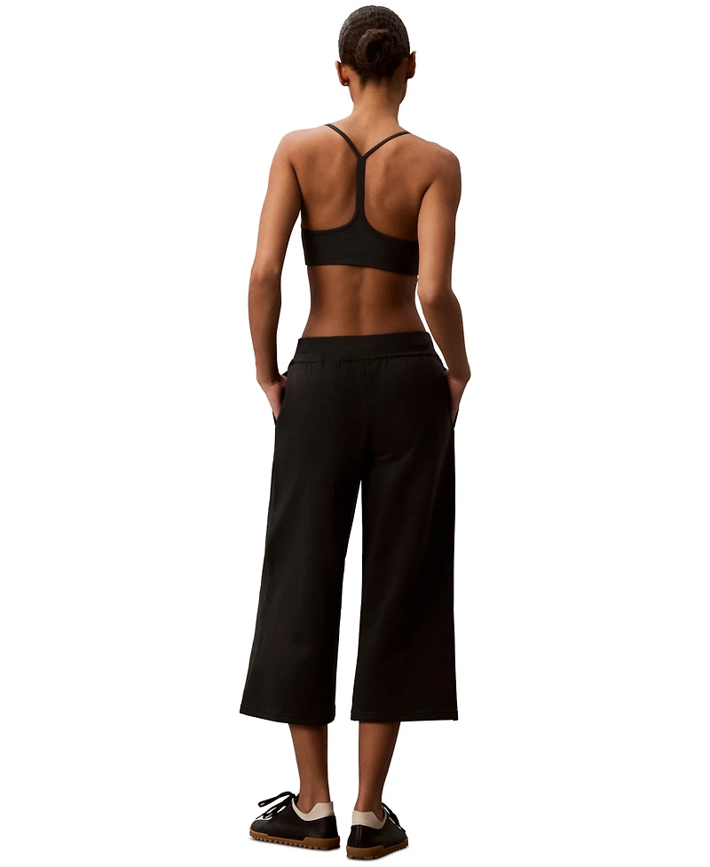 Calvin Klein Performance Women's Brushed Cropped Wide-Leg Sweatpants