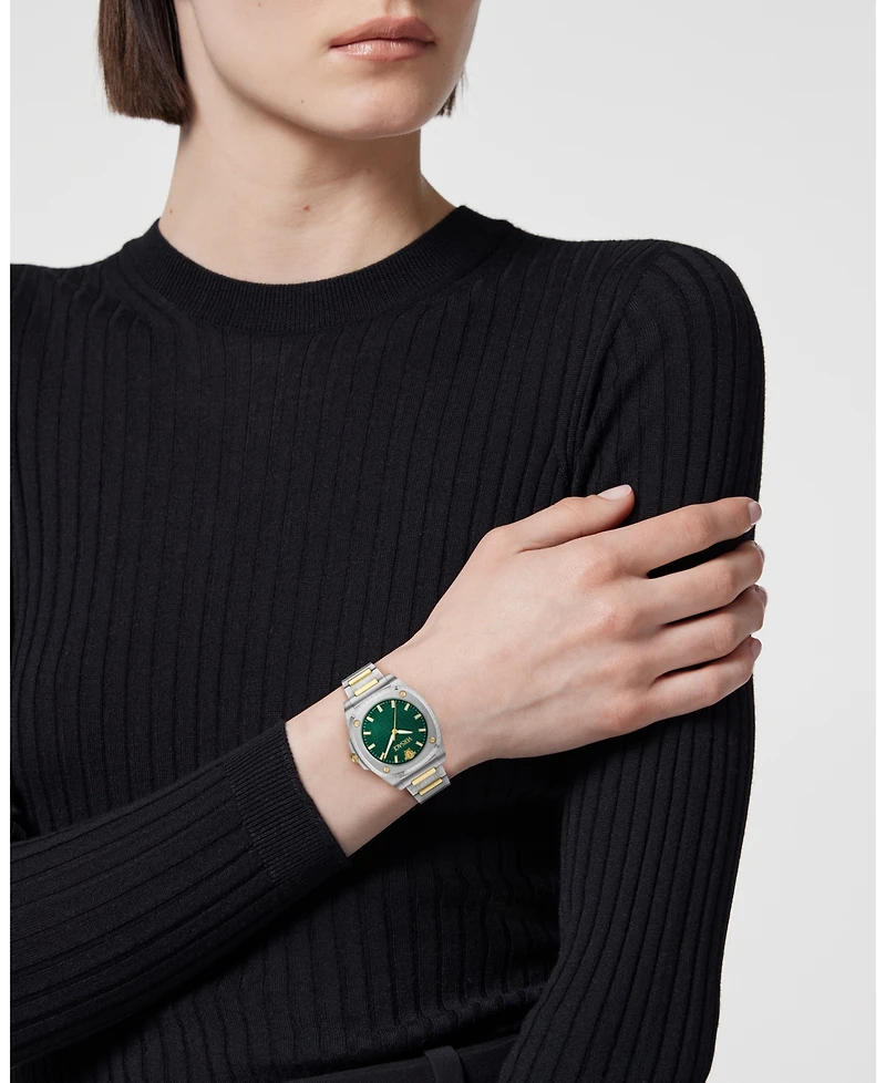 Versace Women's Greca Pulse Two Tone Bracelet Watch, 36mm