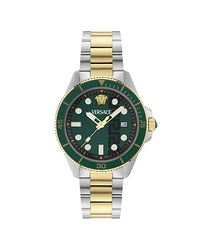 Versace Men's Greca Force Two Tone Bracelet Watch, 42mm