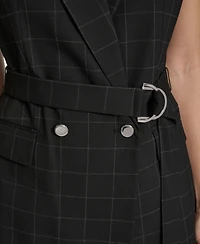 Calvin Klein Women's Windowpane Tie-Waist Vest