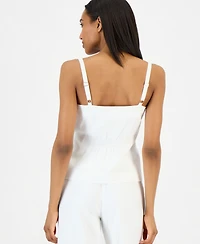 Tahari Asl Women's Button-Front Sleeveless Top