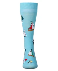 MeMoi Men's Sail Away Novelty Crew Socks