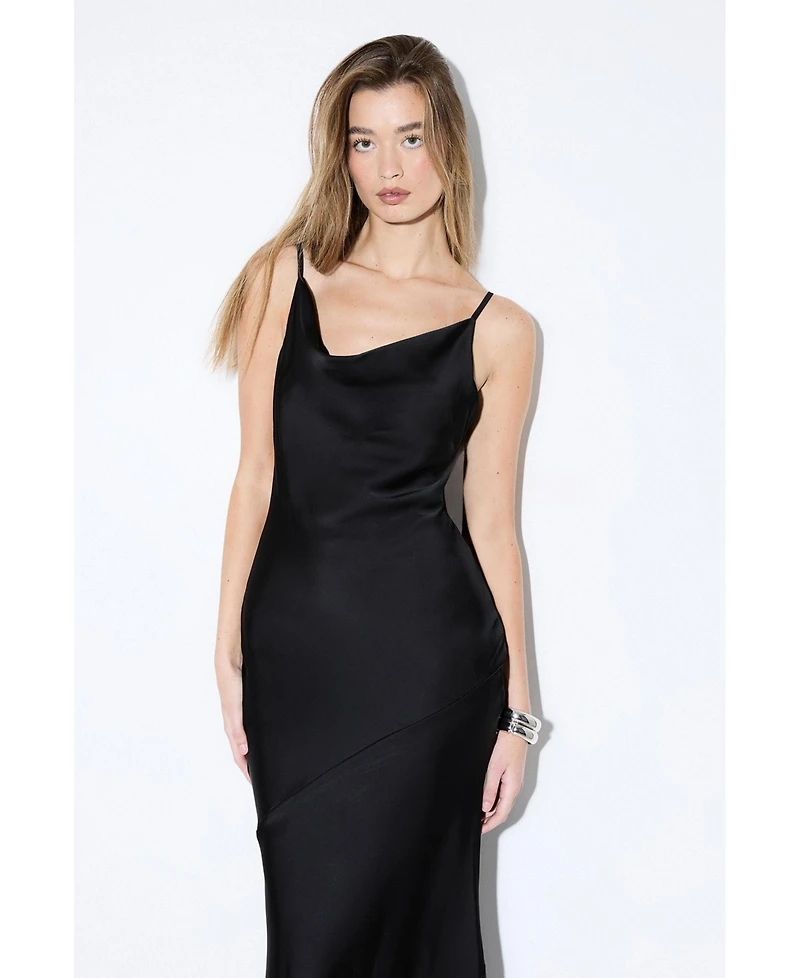 MissPap Women's Premium Satin Bow Bridesmaid Dress