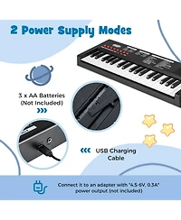 Mecale 37-Key Kids Piano Keyboard with 8 Rhythms & Microphone