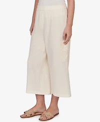 Ruby Rd. Petite Gauze Eyelet Cargo Pull On Capri