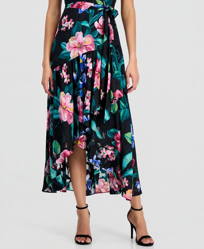 Anne Klein Women's Ruffle-Sleeve V-Neck High-low Patio Wrap Dress