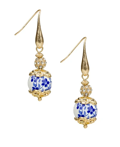 Patricia Nash Gold-Tone Plated Wire Bead Drop Earrings