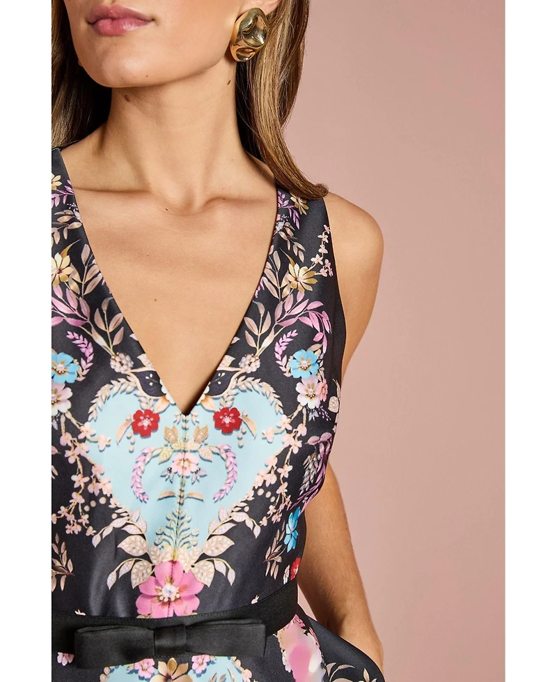 Coast Women's Placement Print V Neck Midi Dress