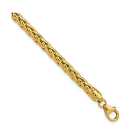 Curata Jewelry Solid Hollow Italian 7.5 Inch 3.1mm Wide Woven Spiga Link Bracelet