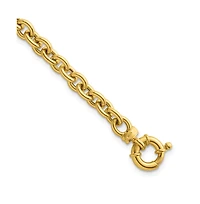 Curata Jewelry Solid 18k Yellow Gold Italian 7.5 Inch 7mm Large Rolo Link Toggle Bracelet
