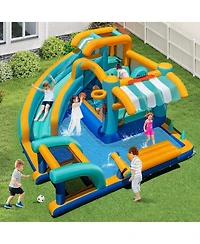 Mecale Inflatable Water Slide Bounce House Jump Castle with 750W Blower Included