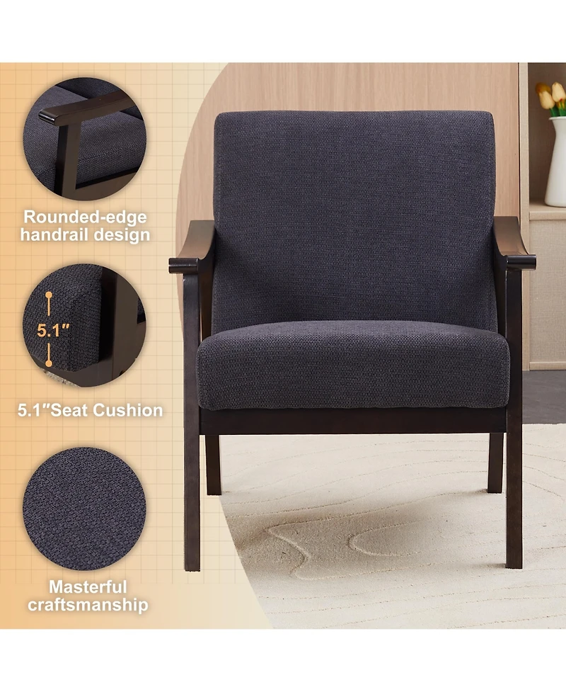 sumyeg Mid-Century Modern Chair with Solid Wood Frame