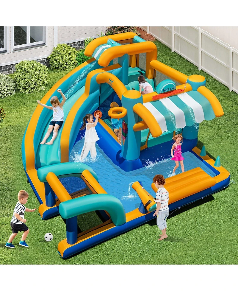 Mecale Inflatable Water Slide Bounce House Jump Castle with 680W Blower Included
