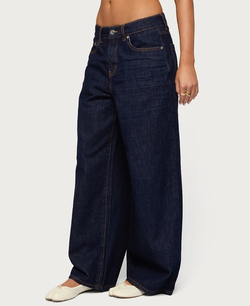 Edikted Women's Juanita Low Rise Baggy Jeans