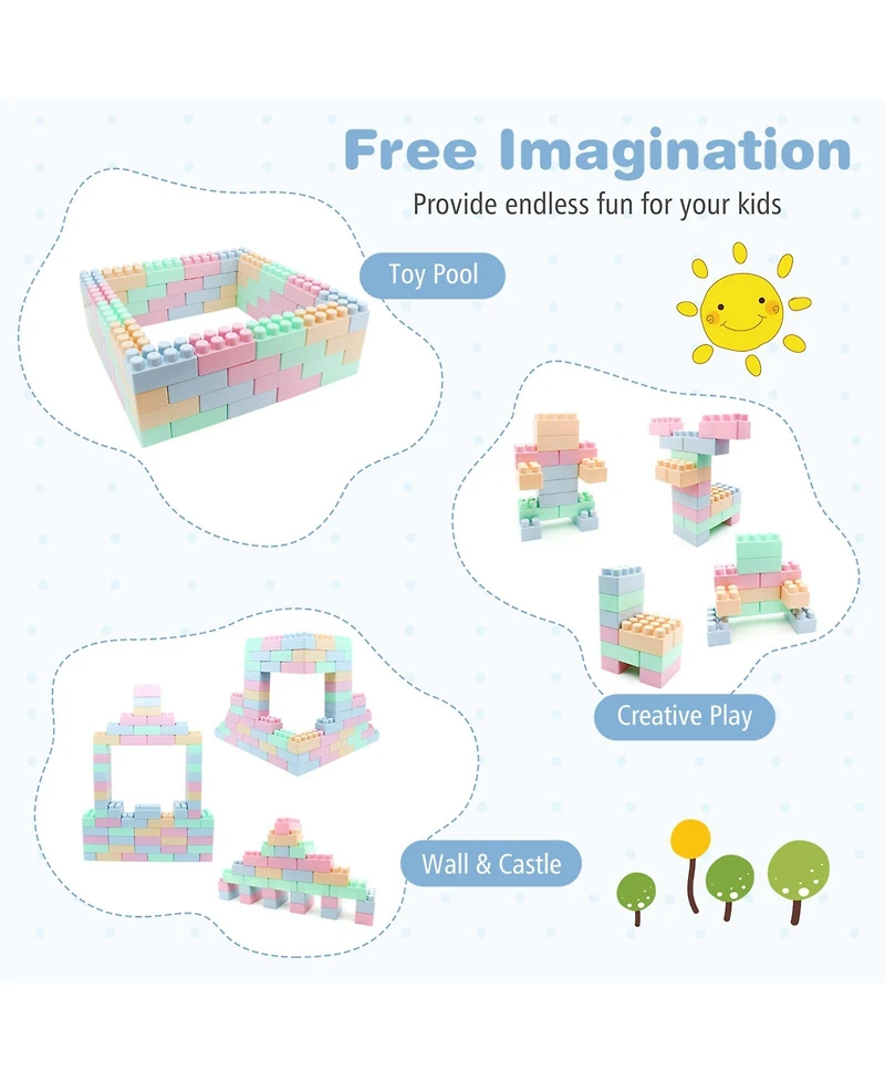 Mecale 64-Piece Toddler Building Blocks Educational Toy Set