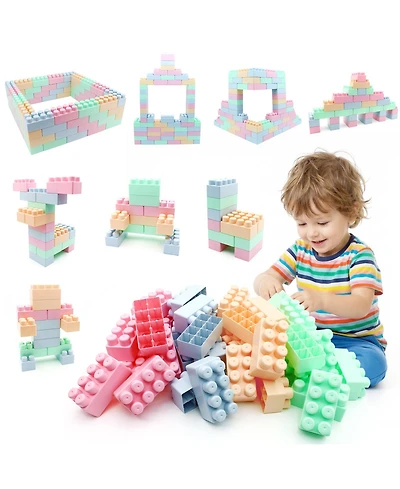 Mecale 64-Piece Toddler Building Blocks Educational Toy Set