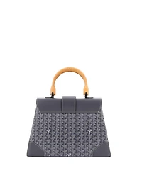 Pre-Owned Goyard Mm Saigon Top Handle Bag Coated Canvas with Leather