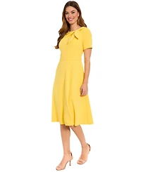 London Times Petite Side-Tie Fit & Flare Dress