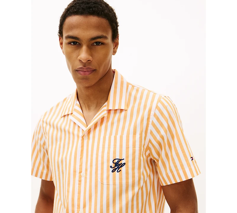 Tommy Hilfiger Men's Papertouch Striped Short-Sleeve Shirt