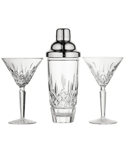 Waterford Lismore Cocktail Shaker and Martini Glasses, 3-Piece Set
