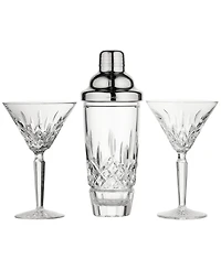 Waterford Lismore Cocktail Shaker and Martini Glasses, 3-Piece Set