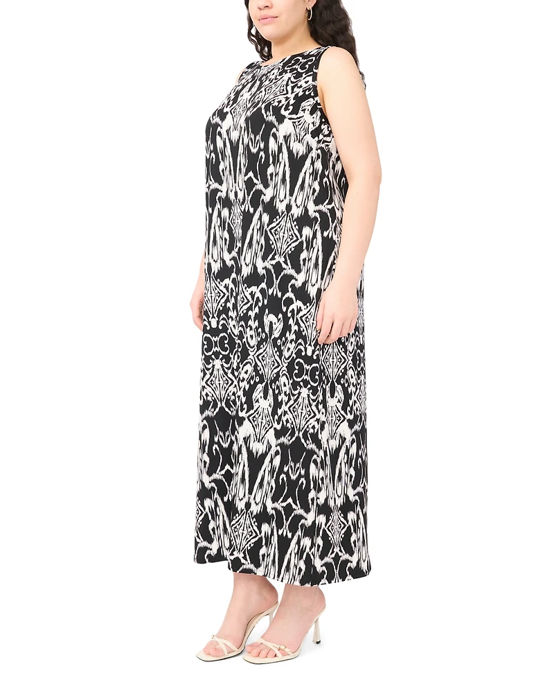Msk Plus Printed Round-Neck Sleeveless Maxi Dress