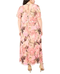 Msk Plus V-Neck Empire Waist Maxi Dress