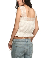 Lucky Brand Women's Embroidered Square Neck Tank Top
