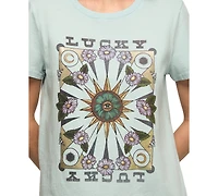 Lucky Brand Women's Floral Poster Printed Classic Fit Crew Neck T-Shirt