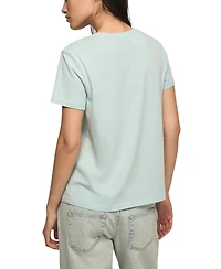 Lucky Brand Women's Floral Poster Printed Classic Fit Crew Neck T-Shirt