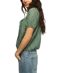 Lucky Brand Woman's Short-Sleeve Bubble Top