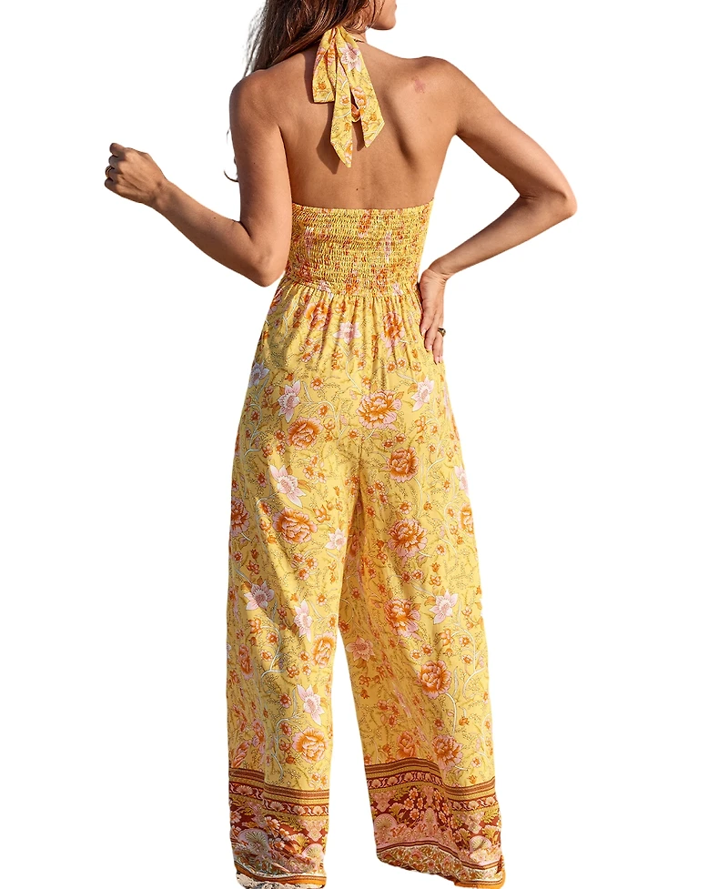 Cupshe Women's Halter Neck Floral Jumpsuit