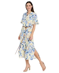 Rm Richards Women's Collared Midi Shirt Dress