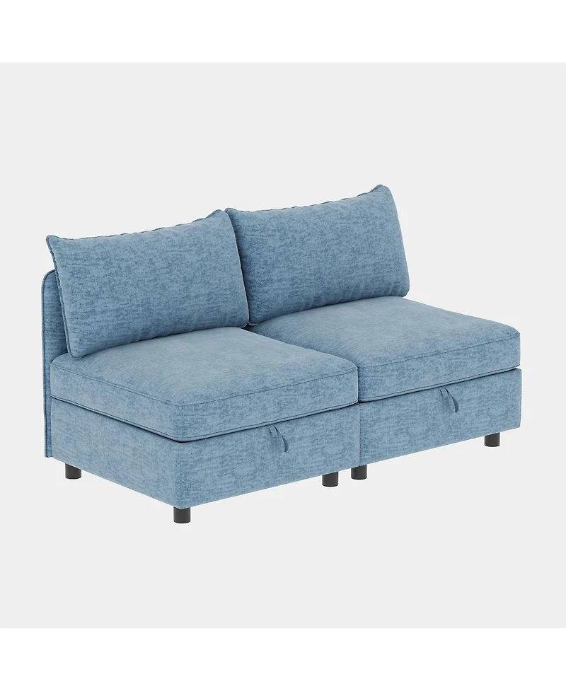 Streamdale Furniture Modular Sectional Sofa with Storage & Sleeper - Flexible Fabric Combinations