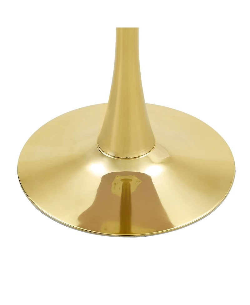 Streamdale Furniture 31.5" Faux-Wood Thickened-Top Metal-Pedestal Round Dining Table