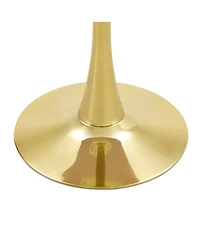 Streamdale Furniture 31.5" Faux-Wood Thickened-Top Metal-Pedestal Round Dining Table