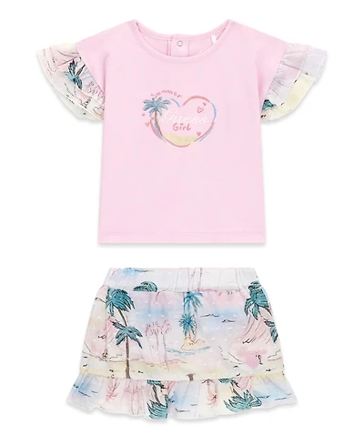 Guess Baby Girls' Short-Sleeve T-Shirt and Skirt, 2-Piece Set
