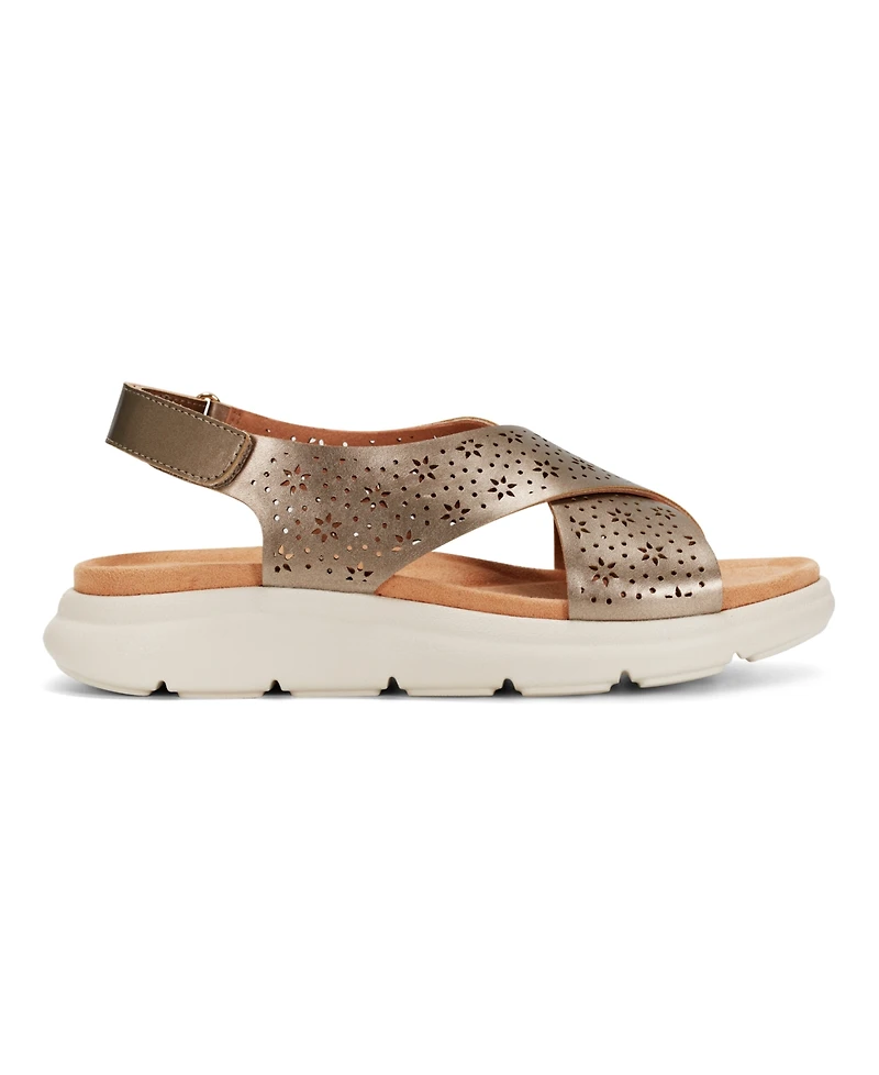 Easy Spirit Women's Amiya Crisscross Lightweight Flat Sandals