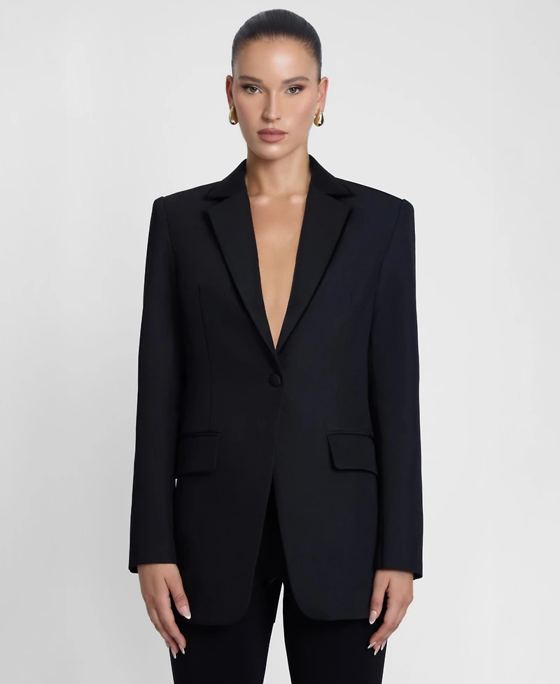 Leau Women's Classic Column Tailored Belted Blazer