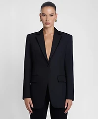 Leau Women's Classic Column Tailored Belted Blazer
