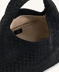 Laura Faux Suede Woven Shoulder Bag