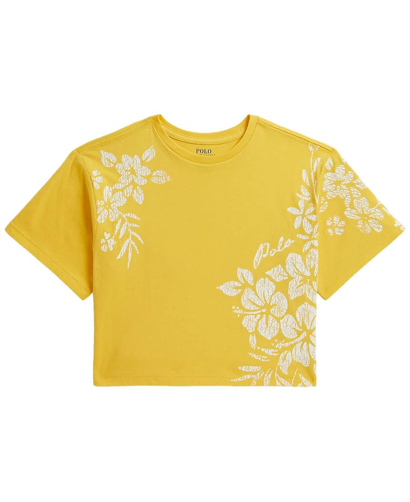 Polo Ralph Lauren Girls' 7-16 Floral-Print Cotton Boxy T-Shirt
