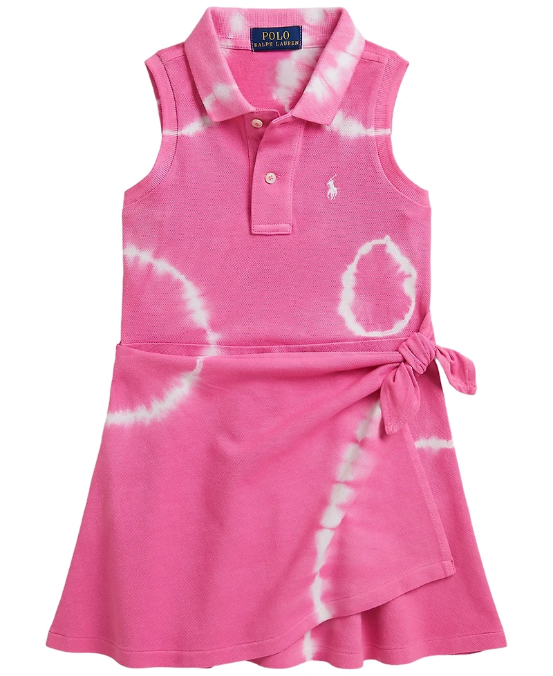 Polo Ralph Lauren Girls' 2T-6X Tie-Dye Faux-Wrap Mesh Dress