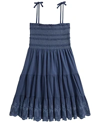 Polo Ralph Lauren Girls' 7-16 Smocked Eyelet Cotton Jersey Dress