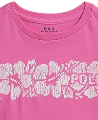 Polo Ralph Lauren Girls' 2T-6X Floral-Print Logo Cotton Boxy T-Shirt